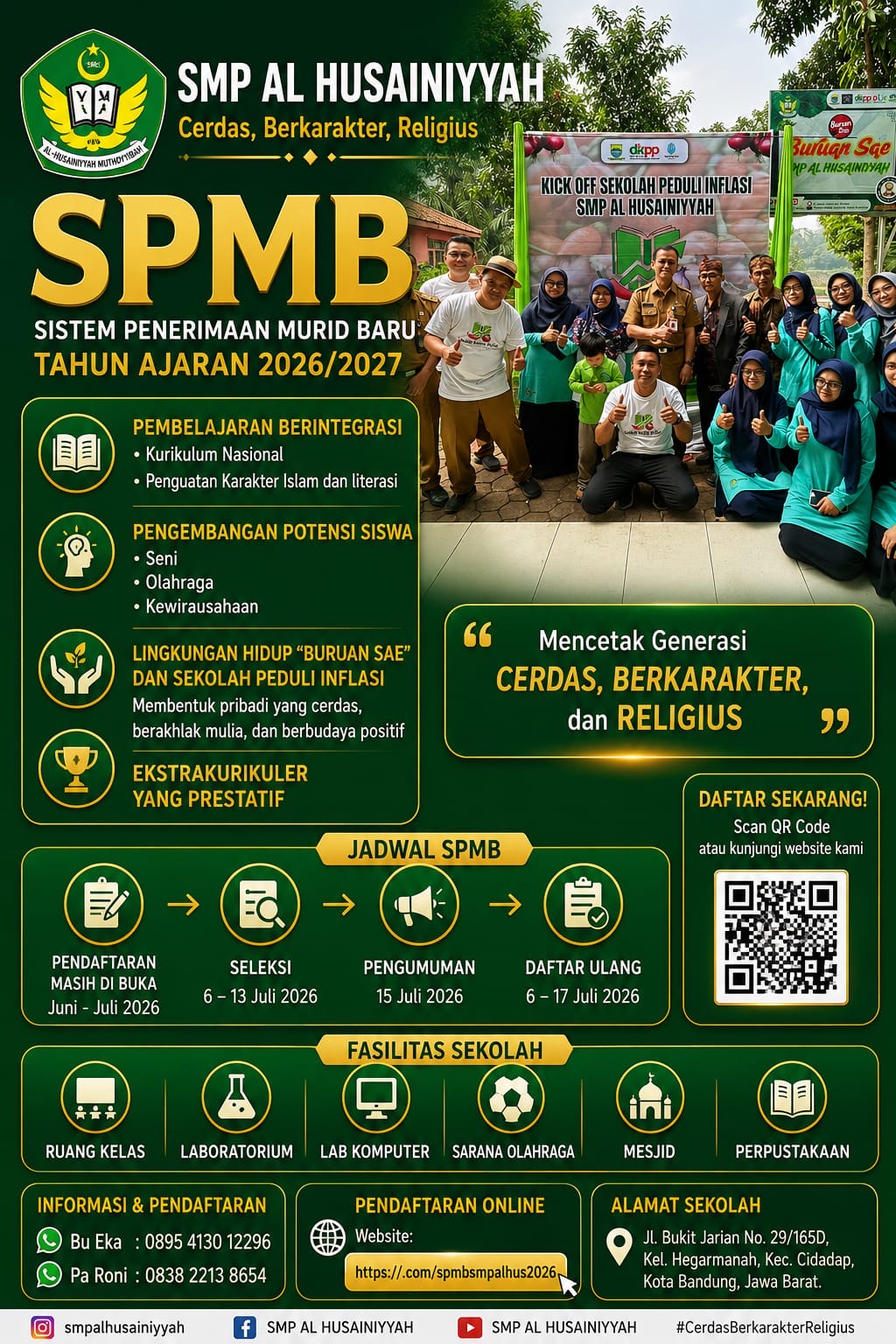 SPMB SMP AL HUSAINIYYAH TAHUN AJARAN 2026/2027 GELOMBANG 2 RESMI DIBUKA! 🎉